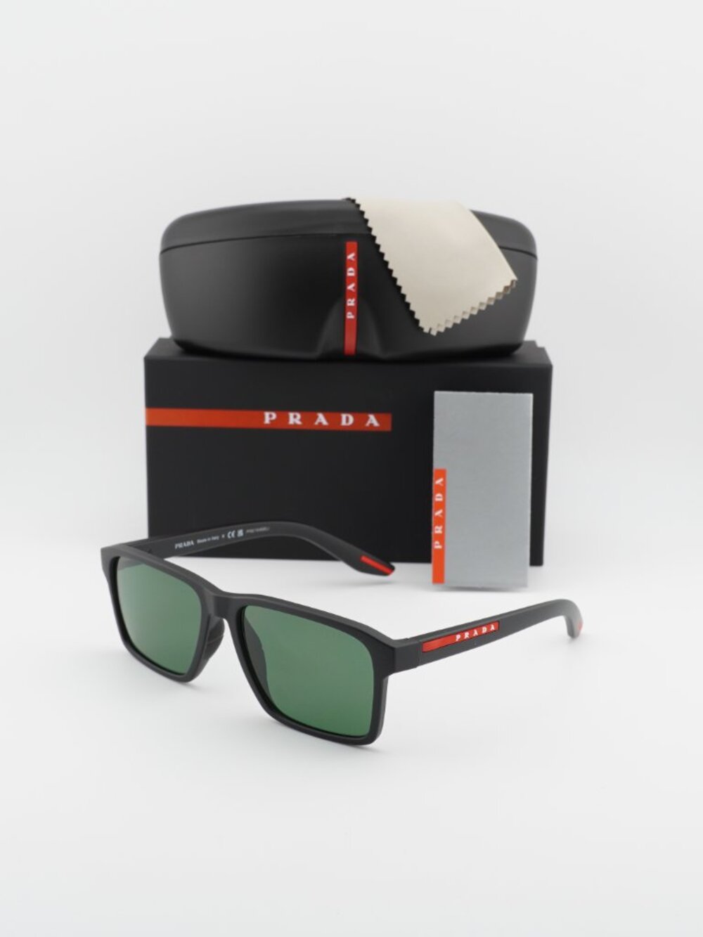 Prada Sport PS05YS DG006U Rectangle Sunglasses - Black / Green